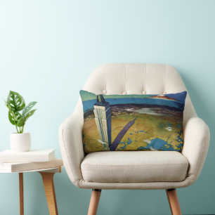 Coussin Rectangle Voyage à New York Empire State Building vintage