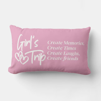 Coussin Rectangle Voyage de filles Créer des souvenirs Rose