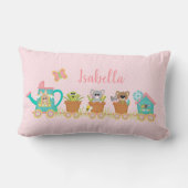 Coussin Rectangle Voyage en train de printemps Animaux Bébés mignons (Verso)