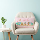 Coussin Rectangle Voyage en train de printemps Animaux Bébés mignons (Chaise)