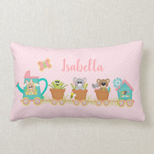 Coussin Rectangle Voyage en train de printemps Animaux Bébés mignons