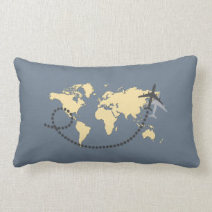 Coussin Rectangle Voyageons l'illustration du monde