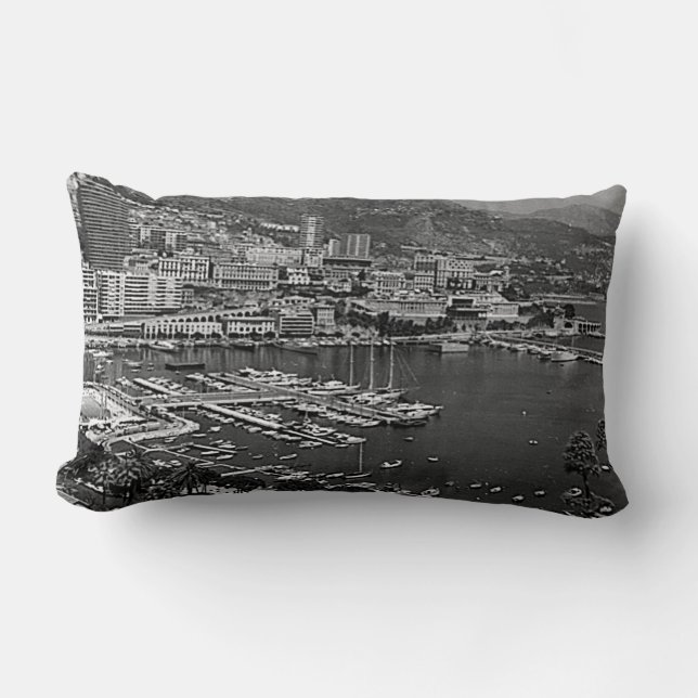 Coussin Rectangle Vue générale de Monaco Monte-Carlo vintage (Recto)