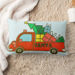 Coussin Rectangle Vue latérale du camion père Noël Joyeux Noël