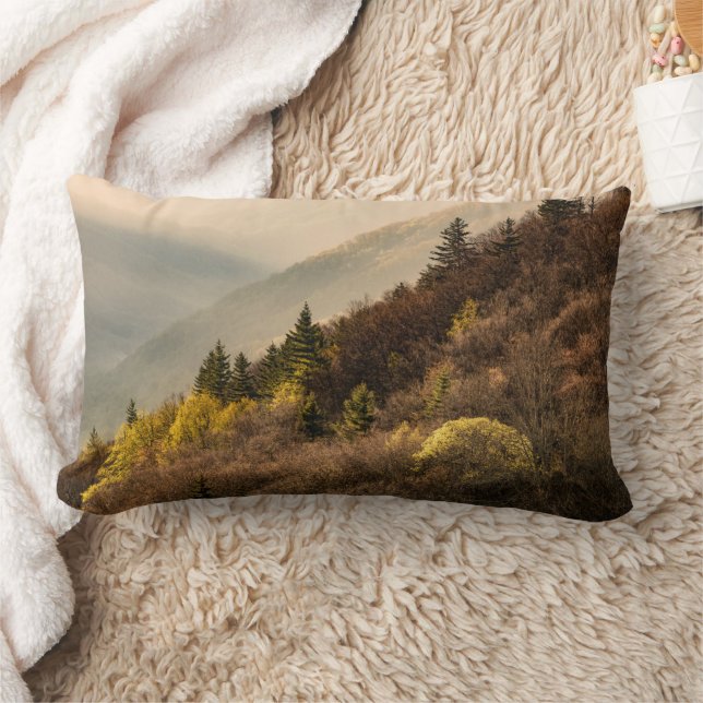 Coussin Rectangle Vue sur la vallée d'Oconaluftee | Caroline du Nord (Couverture)