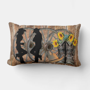 Coussin Rectangle Wagon Wheel Western Cowboy