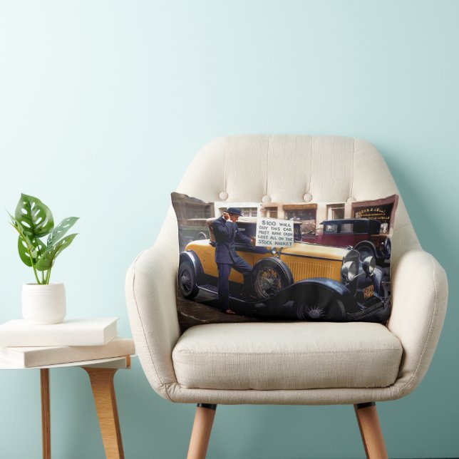 Coussin Rectangle Wall Street Investor Selling Auto After Crash 1929 (Chaise)