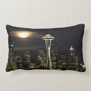 Coussin Rectangle Washington, Seattle, Skyline la nuit à partir de 