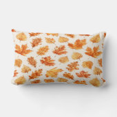 Coussin Rectangle Watercolor Autumn Leaves Pillow (Verso)