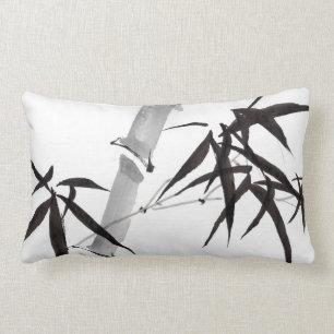 Coussin Rectangle Watercolor bamboo art