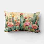 Coussin Rectangle Watercolor Desert Cactus Garden Pillow (Verso)
