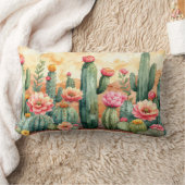 Coussin Rectangle Watercolor Desert Cactus Garden Pillow (Couverture)
