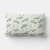 Coussin Rectangle Watercolor Manatee Throw Pillow (Recto)