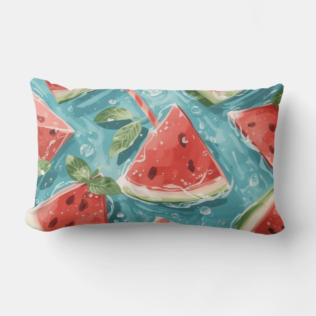 Coussin Rectangle Watermelon Summer Throw Pillow (Recto)