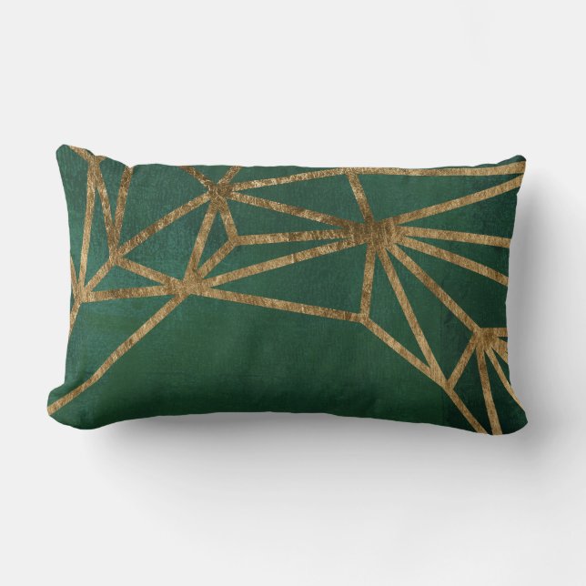Coussin Rectangle Web Gold et Green Jungle (Recto)