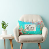 Coussin Rectangle Wedding shower Elégant rose Floral Turquoise Gold  (Chaise)