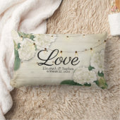 Coussin Rectangle Wedding shower Hydrangea Flower String Lumières bo (Couverture)