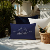 Coussin Rectangle Week-end élégant rétro bleu marine pour futures ma