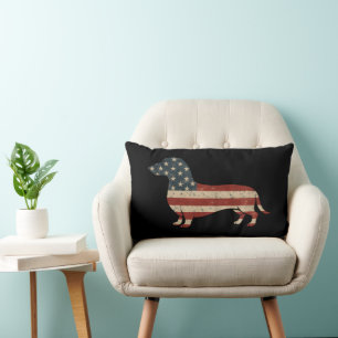Coussin Rectangle Weenie Le Peuple Dachshund 4 juillet