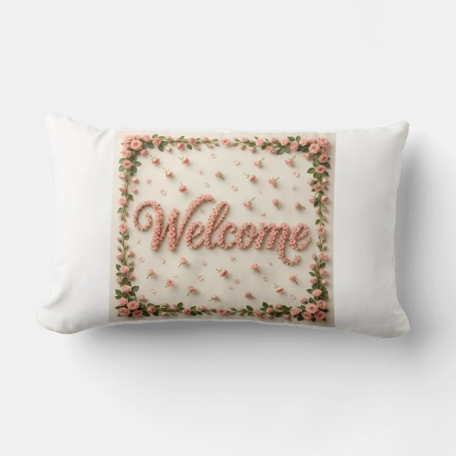 Coussin Rectangle Welcome lumbar pillow  (Recto)