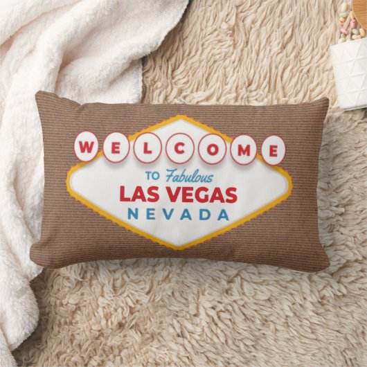 Coussin Rectangle Welcome to Fabulous Las Vegas Nevada Trendy Memory (Couverture)