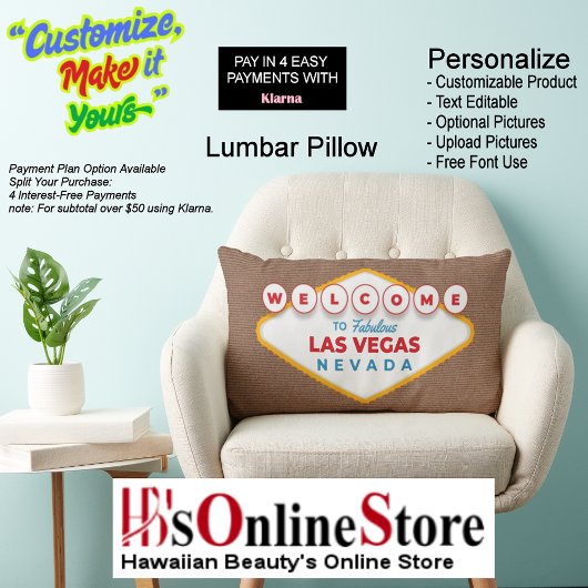 Coussin Rectangle Welcome to Fabulous Las Vegas Nevada Trendy Memory