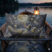 Coussin Rectangle Whimsical Girl Moon Dream Fantasy Scene