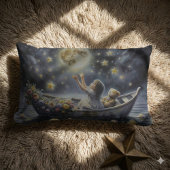 Coussin Rectangle Whimsical Girl Moon Dream Fantasy Scene