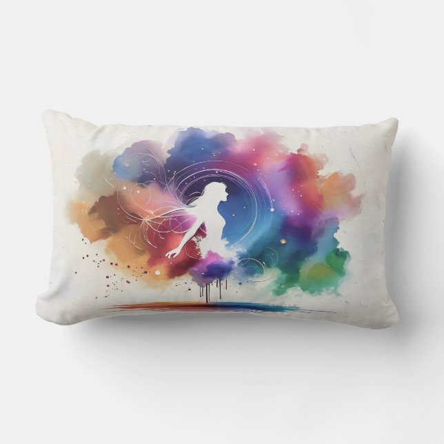 Coussin Rectangle Whispers d'une âme arc-en-ciel (Recto)
