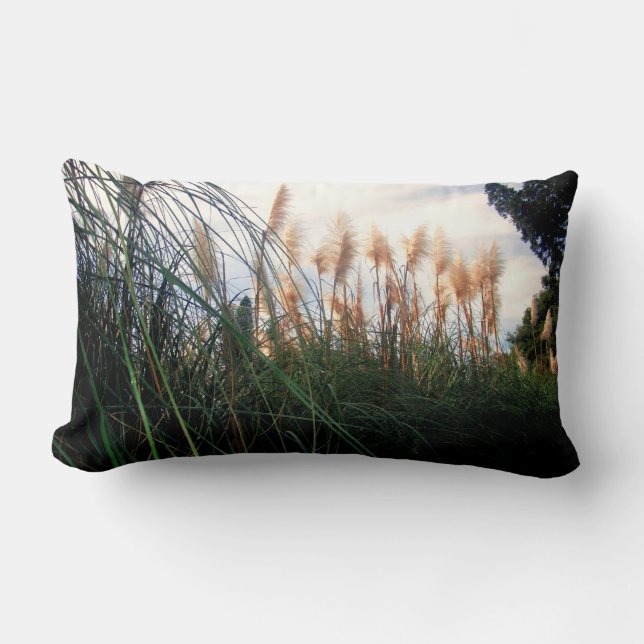 Coussin Rectangle "Whispers of the Wind : The White Pampas Grasses" (Recto)