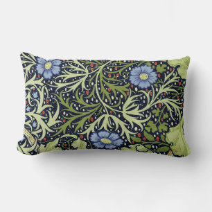 Coussin Rectangle William Morris Fleur d'antiquité aux algues marine