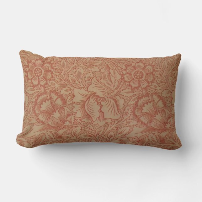 Coussin Rectangle William Morris Fleur de pavot rose Floral (Recto)