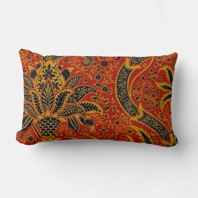 Coussin Rectangle William Morris Inde Floral rouge (Recto)