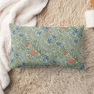 Coussin Rectangle William Morris Larkspur Floral Vert rose bleu