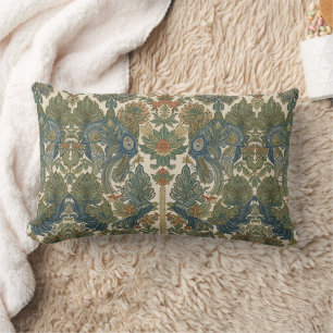 Coussin Rectangle William Morris Le Paon Art Nouveau Vintage