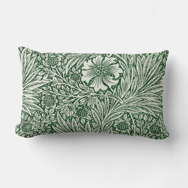 Coussin Rectangle william morris marigold vert floral fleur (Recto)