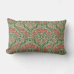 Coussin Rectangle William Morris Michaelmas Daisy Fleurs rose vert