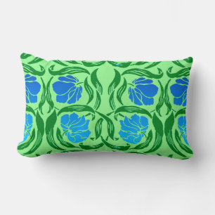 Coussin Rectangle William Morris Pimpernel, Blue & Lime Green