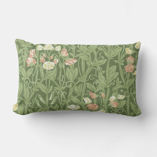 Coussin Rectangle William Morris Sweet Pea Floral Design (Recto)
