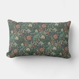 Coussin Rectangle William Morris Vintage Floral Rose Green Compton