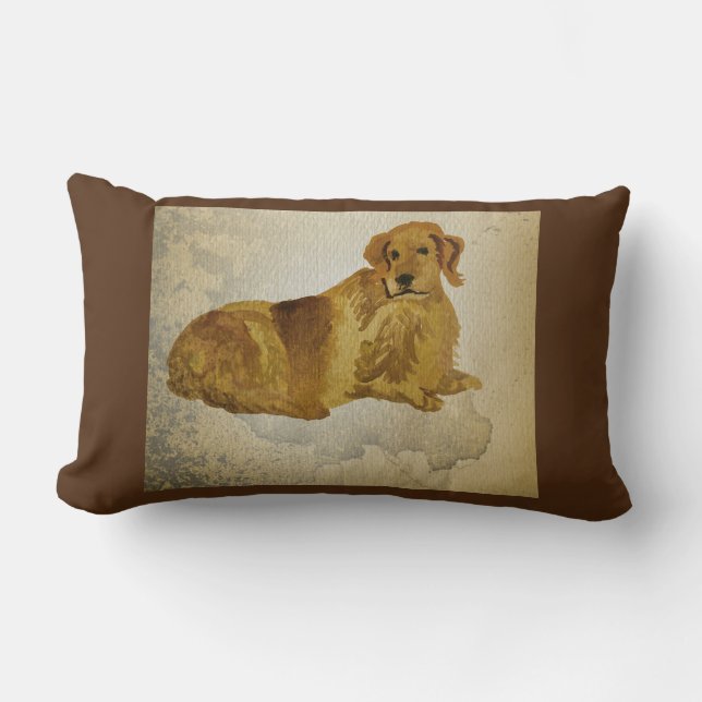 Coussin Rectangle Willoughby The Golden Retriever (Recto)