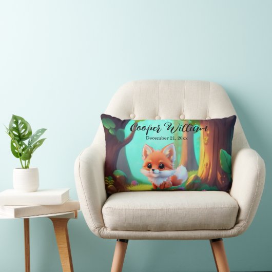 Coussin Rectangle Woodland forêt amis mignon bébé foin (Chaise)
