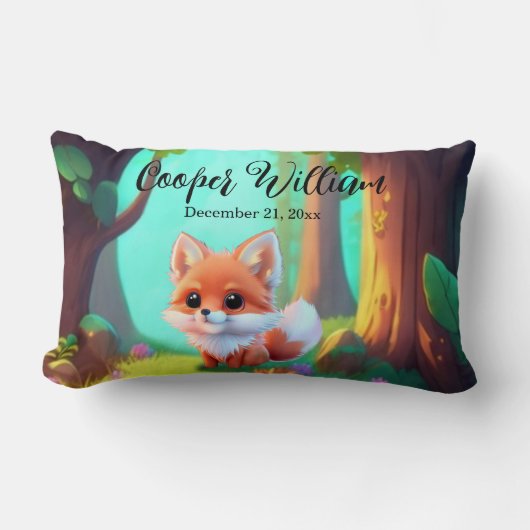 Coussin Rectangle Woodland forêt amis mignon bébé foin (Recto)