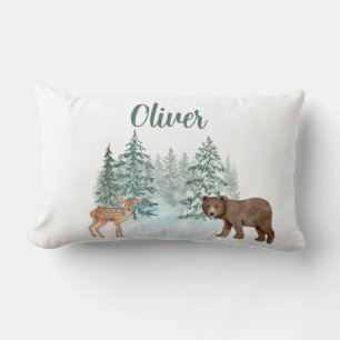 Coussin Rectangle Woodsy Deer & Bear Nursery Chambres pour enfants L