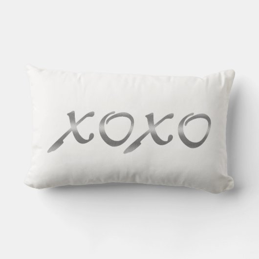 Coussin Rectangle XOXO en argent (Verso)