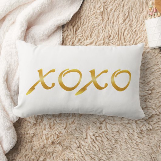 Coussin Rectangle XOXO en or (Couverture)