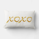 Coussin Rectangle XOXO en or (Recto)