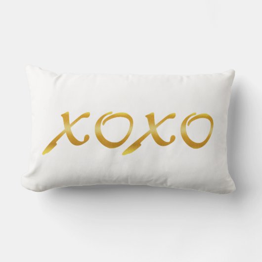 Coussin Rectangle XOXO en or (Recto)