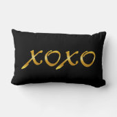 Coussin Rectangle XOXO en or et noir (Verso)