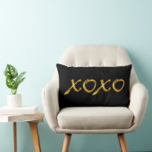 Coussin Rectangle XOXO en or et noir (Chaise)
